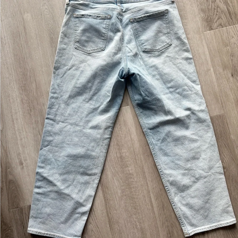 Old Navy Women's Light Blue Straight Leg Jeans boyfriend loose mid rise - Picture 5 of 5